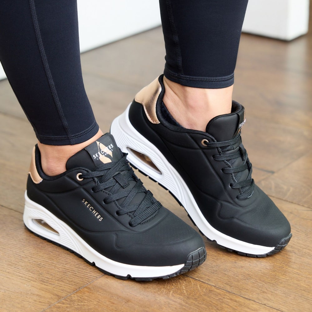 Skechers Black Dark Womens Uno